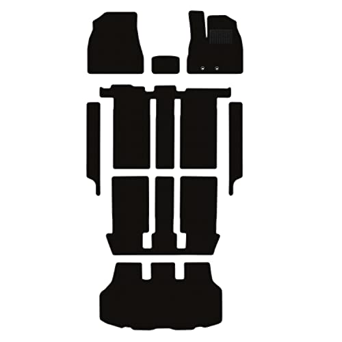 Aviles ノア 80系 ヴォクシー 80系 エスクァイア 80系 フロアマット + ステップマット + トランクマット (ラゲッジマット)【16色から選択】(3:ハイブリッド 7人 前期,01:無地 × ブラック)