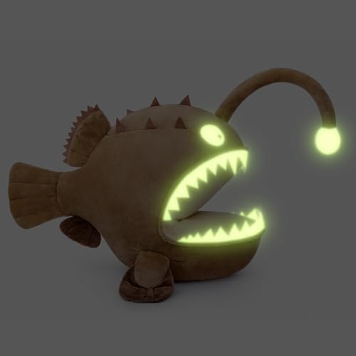 lilizzhoumax Simulation Angler Fish Plush Toy 28cm/11, Realistic Stuffed Animal Halloween Decoration Angler Fish Plush Toy, Cute Luminous Plush Toy, Super Soft Gift for Friends and Kids - Image 2