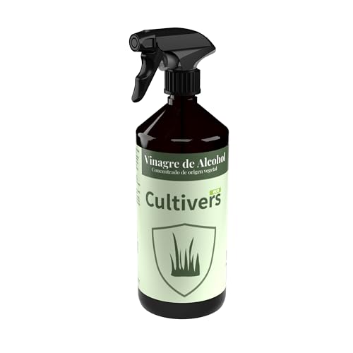 CULTIVERS Vinagre de Alcohol 1 L LISTO USO. Herbicida 100% Natural. Elimina las malas hierbas. Limpiador de Sistemas de Riego. Fungicida y bactericida Natural Regulador de pH.