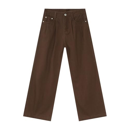 Men's Denim Jeans Korean Style Straight Leg Mid Rise Daily Casual Commuter Relaxed Weekend Pants for Men