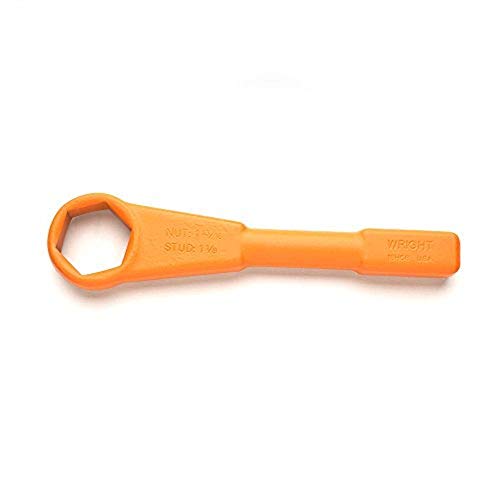 Wright Tool 18H58 6 Point, Straight Handle Striking Face Box Wrench with Orange Finish, 1-13/16