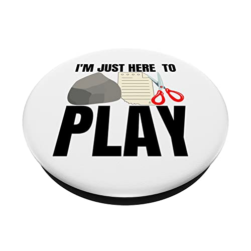 I'm Just Here To Play Rock Paper Scissors Adult Decisions PopSockets Swappable PopGrip, Black - Image 2