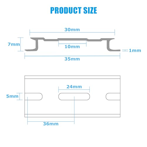 20 pieces 13 inch aluminum din rails slotted for hardware components mounting top hat slotted din rail for installing electrical equipment
