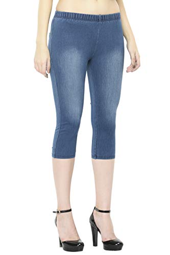 Image of Frenchtrendz Women's Cotton Modal Spandex Stretchable Slim Fit Jegging Capris