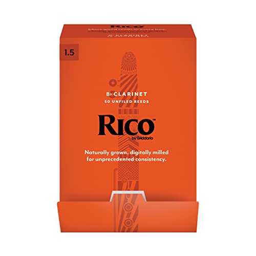 Image of D'Addario Woodwinds, Rico Bb Clarinet Reeds, RCA0115-B50, Strength 1.5, 50-pack
