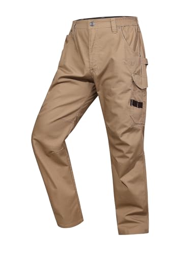 Mens Ripstop Cargo Work Pants with 13 Pockets Tactical Water Resistant Breathable Hiking Construction Pants2