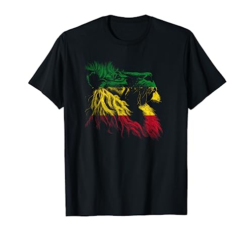 Reggae Lion Rastafari Musique Freedom Zion Jamaïque T-Shirt