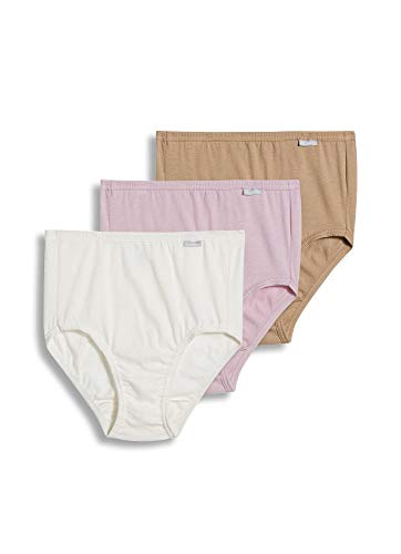 Jockey Women's Underwear Plus Size Elance Brief - 3 Pack, Ivory/Light/Pink Shadow, 8 #TOP12