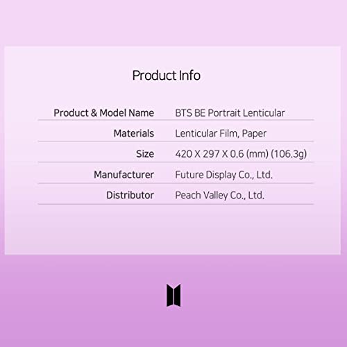Poster BTS BE V lenticulaire portrait édition collector premium - 7