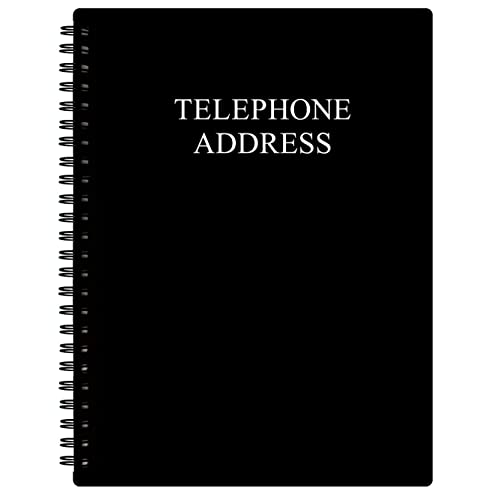 A5 Telefonadresse & Geburtstagsbuch mit Registerkarten, Adressbuch für Kontakte, mit Telefonnummern, Adressen, Geburtstag & Passwort Alphabetischer A-Z Organizer, Schwarz, 14,7 x 20,8 cm Cover
