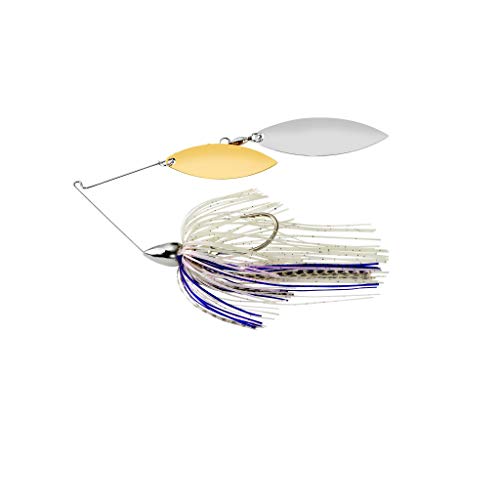 War Eagle Custom Lures Nickel Frame Double Willow Spinnerbait Purple Shad Skirt 1/2 oz.