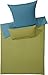 Produktbild Cotonea Biber Bio Bettwäsche türkis-olivgrün, 1 Bettbezug 135 x 200 cm + 1 Kissenbezug 40 x 80 cm