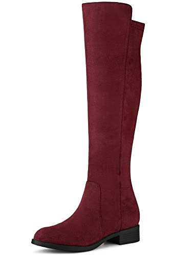 Bottes hautes bordeaux en taille 43 le confort d'un talon épais avec zip