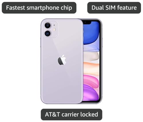 Image of Apple iPhone 11, US Version, 64GB, Purple for AT&T (Renewed)