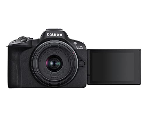 Canon EOS R50 Mirrorless Camera with RF-S18-45mm F4.5-6.3 is STM & RF-S55-210mm F5-7.1 is STM Lenses, 24.2 Megapixel CMOS (APS-C) Sensor, 4K Video, Content Creator Vlogging Camera, RF Mount, Black by Canon - Image 3