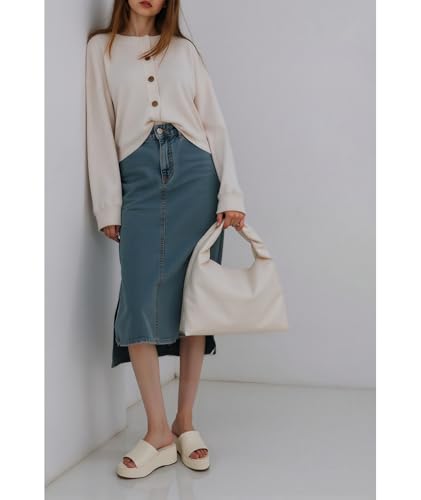 Chunky Platform Sandals for Women 2025 - Open Toe Slip On Summer Sandals, Cream Fashion Women's Wedge Slides Sandals2