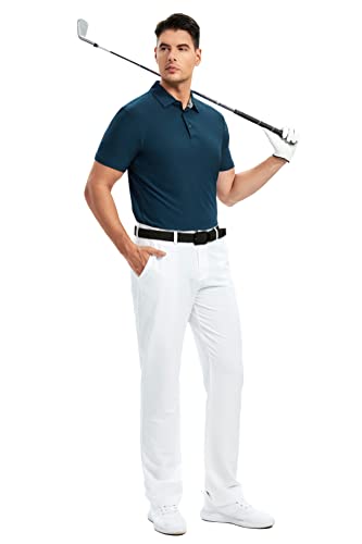 Image of Damipow Premium Golf Shirts for Men Dry Fit Performance Polo Short Sleeve Collared Shirt