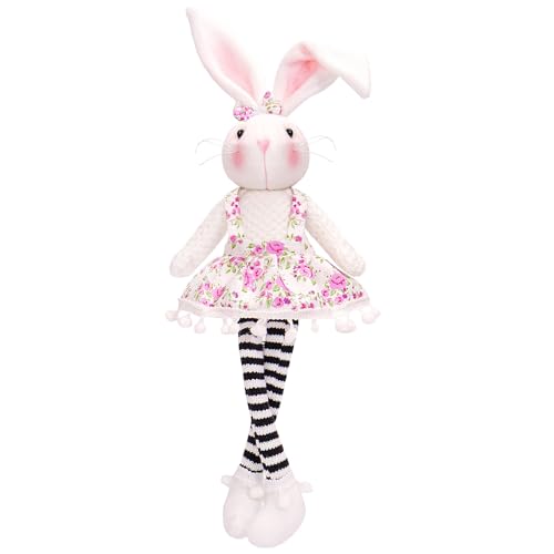 JAWSEU Conejito de Pascua de Peluche Conejo de Pascua de Patas largas muñeco de Peluche Suave y tierno decoración de Pascua Lindos Regalos de Pascua para niños Familiares y Amigos