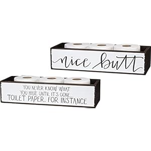 Primitives by kathy double sided bathroom storage toilet paper holder bin nice buttyou never know what you have until its gone  urban country home decor