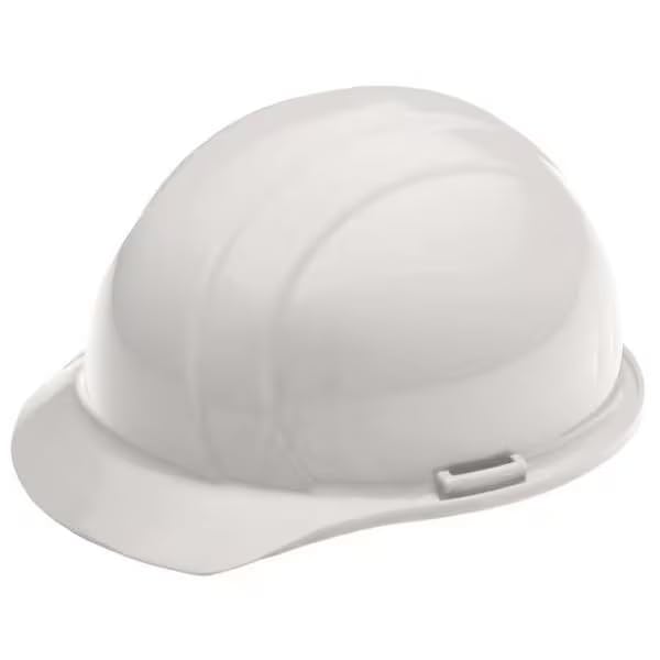 Hard Hat, Polyethylene, 4 Point Ratchet, Type 1, Class E, White, Mfr: 19361-A