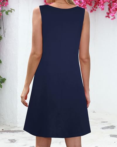 Image of Summer Dresses for Women Beach Boho Sleeveless Vintage Floral Flowy Pocket Tshirt Tank Sundresses 2026