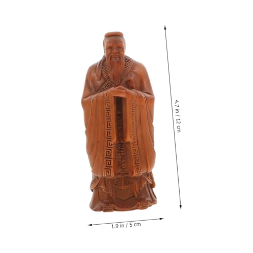 Statue Confucius bois compact pour sublimer un bureau vide sans style