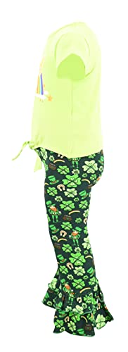 Image of Unique Baby 2 Piece Girls Double Ruffle Leggings and Short Sleeve Shirt Clothes Set Kid and Toddler Girl Outfit