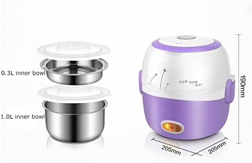 Mini Electric Rice Cooker Stainless Steel Inner Thermal Heating Lunch Box Portable Food Steamer Cooking Container