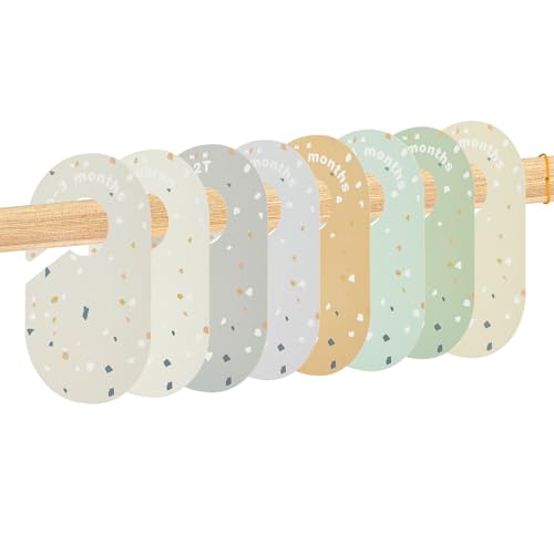 kjcbkcb 8Pcs Hanging Closet Divider, Divider Baby Clothing Divider Cute Print Toddler Hanger Closet Dividers Baby Closet Dividers Flexible Nursery Closet Organizer for Infant to Toddler, Boy & Girl