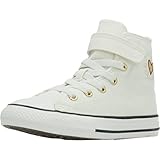 Zapatillas de niña blanca Zapatillas Casual Chuck Taylor All Star Easy-On Hearts High Top, Color blanco., 30 EU