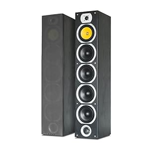 Skytronic Paar SHFT57B (staande torenluidsprekers Home Cinema Hifi 1200W Max 88dB 6.5″ middenbereik) – zwart