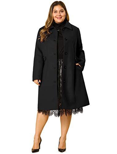 Agnes Orinda Women's Plus Size Single Breasted Belted Winter Long Coat 3X...