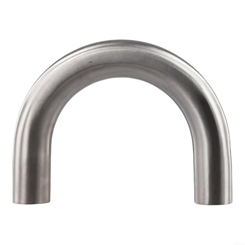 304 Stainless Steel 180 Degree Elbow U-Shaped Polished Exhaust Pipe, Heavy Duty Automotive and Industrial Tubing Connector for Custom Fabrication and Repair Applications(25mm)