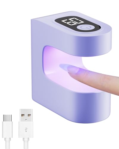 E-riding Mini UV Light for Gel Nails, Rechargeable Nail Lamp with 2 Timers & LCD Display, Portable UV Nail Dryer Cordless Gel Nail Lamp for Home DIY Manicure Art