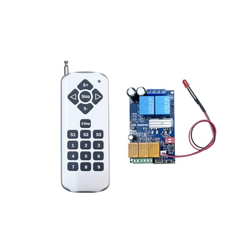 XNENPOW PWM DC Motor Speed Remote Control Switch Forward and Reverse DC 9V 12V 24V 36V 48V 7Amp for Train Model Railway Model led Control(1r1set)