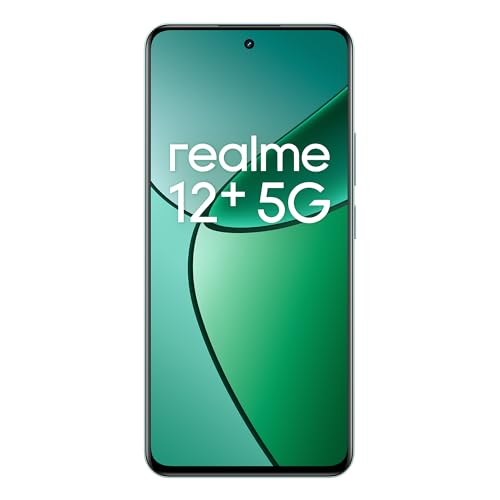 Image of realme 12+ 5G Smartphone 8+256 GB Supports NFC, Dimensity 7050 5G Chipset, Sony LYT-600 OIS, 120 Hz AMOLED Display, Rain Resistant Smart Touch, Dual SIM Cards, Green (Without Adapter)