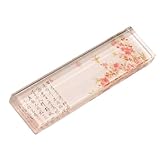Uccellino 文鎮 クリスタル 書道 ペーパーウェイト モダン 文房具 ガラス 滑り止め (花（珊瑚色）)
