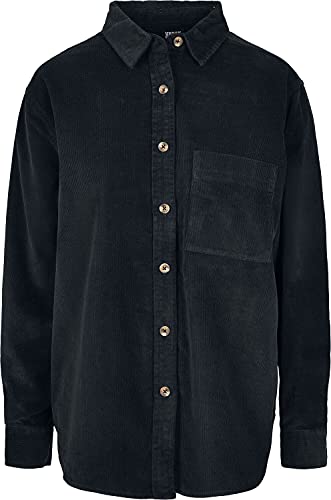 Ladies Corduroy Oversized Shirt Black S