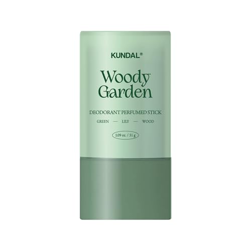 Image of KUNDAL Korean Skin Care Perfumed Deodorant Stick, Woody Garden, 1.09 oz - 72 Hour Odor Care, Tea Tree Leaf Extract, Oil Control & Moisturizing Care, Comfort-Feel Formula