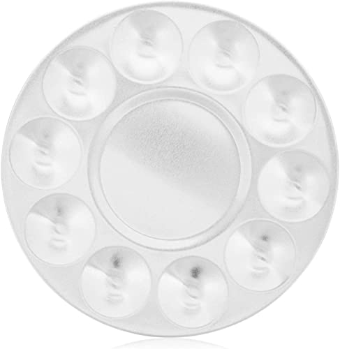 Paleta de pintura XMING de aluminio lavable de 10 cavidades redondas para mezclar óleo y acrílico 5
