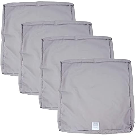 ClawsCover Outdoor Cushion Covers Heavy Duty 600D Polyester Patio Cushion Slipcover Water Resistant Anti-UV Sofa Chair Loveseat Replacement Seat Pillow Cover,24Lx22Wx4H Inch-Grey,4Pack(Cover ONLY) Cover
