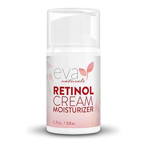 Retinol Moisturizer Cream for Face 2.5% by Eva Naturals 50 ml, Anti-Aging, Defense against Breakouts, and Deep Hydration, Retinol for Skin with Vit E, Green Tea and Jojoba Oil Cover