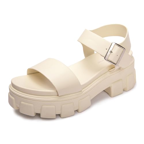 Image of Luffymomo Women's Platform Wedge Sandals | Chunky Heels Ankle Strap Shoes Open Toe Summer Adjustable Sandals, Lug Sole