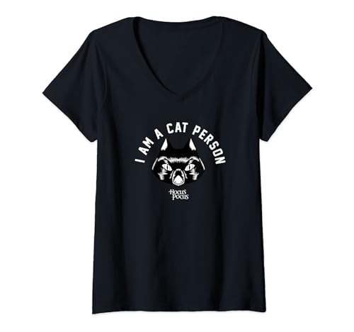 T-shirt col V Disney Hocus Pocus Thackery Binx vêtement femme imprimé