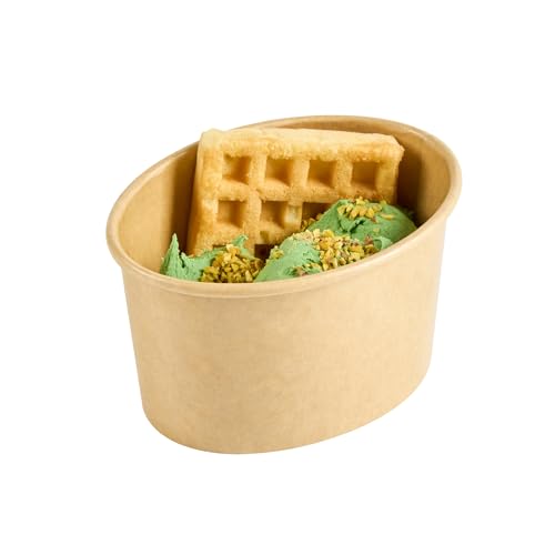 Image of Coppetta 6 Ounce Dessert Cups, 200 Greaseproof Ice Cream Cups - Lids Sold Separately, For Hot And Cold Foods, Kraft Paper Yogurt Bowls, Disposable, For Sundaes, Mousse Or Puddings - Restaurantware