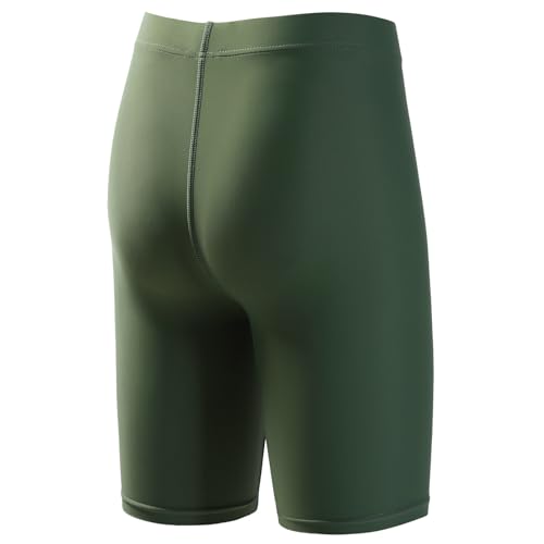 BELEROY Boys' Swim Jammers Competitive Swim Team Suit Quick Dry Bathing Suit Youth Kids Athletic Swimming Shorts UPF 50+(Army Green,S) - image 3