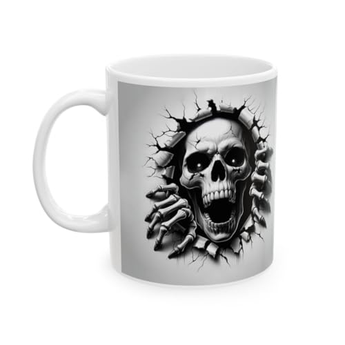 Jm-Déco Mug Tête de Mort Squelette - Tasse Original