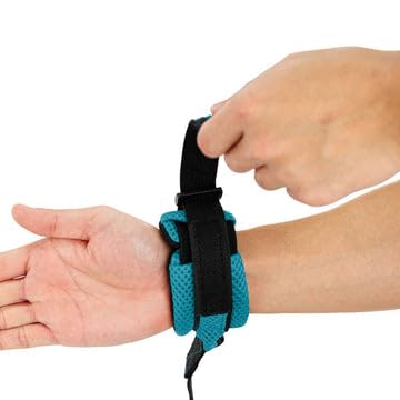 Image of Gooby Soft Mesh Wristband Surfer Leash, Turquoise, 6 FT | Hands-free wristband; Breathable padded mesh; 6 ft; Adjustable hook-and-loop fastener; Match your harness