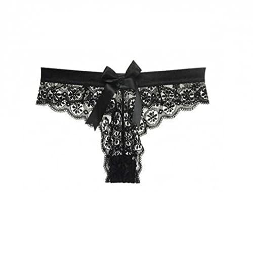 WEEYER Femmes Sexy Thong sous-Villes sous-vêtements Ultra Minces sous-vêtements Sexy sous-vêtements Low Rise Bikini Doux,Noir,M Cover