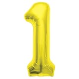 Number 1 - Gold Helium Foil Balloon - 34 inch